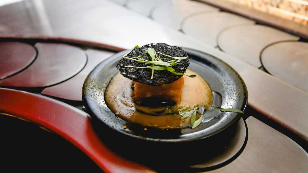 A plant-based plate on the belt